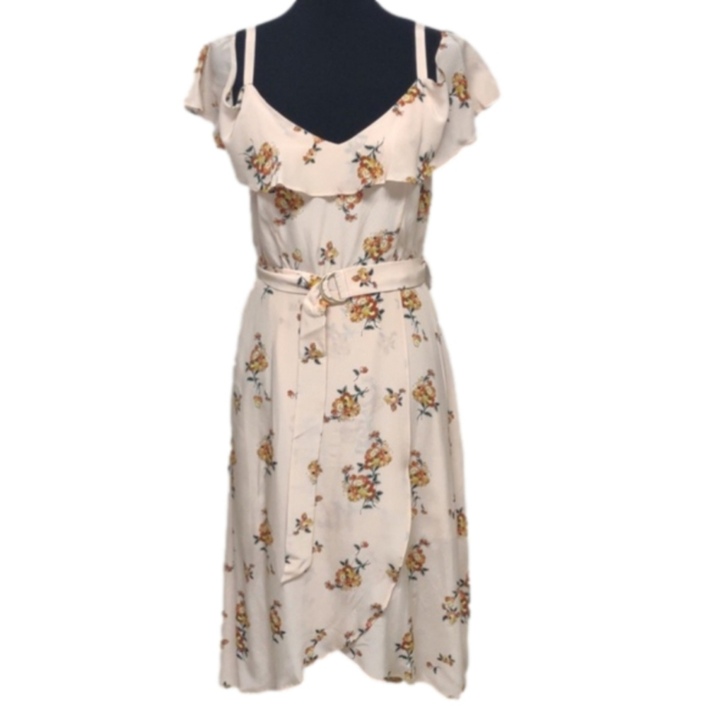 JNSQ Armelle Pale Peach Silk Off-Shoulder Dress Size 6 NWT - Picture 2 of 9